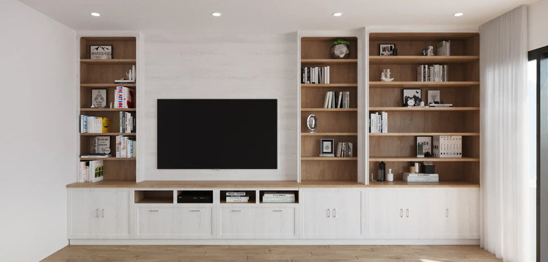 Seamless Style: White and Oak Library Unit