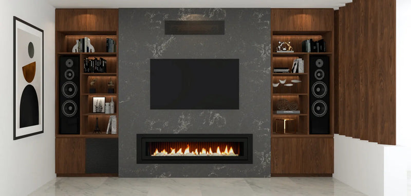 Built-In Speaker Cabinetry and Louvre