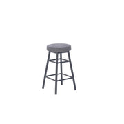 Dan Alu Bar Stool Black - Upholstered Seat - Karl Ash