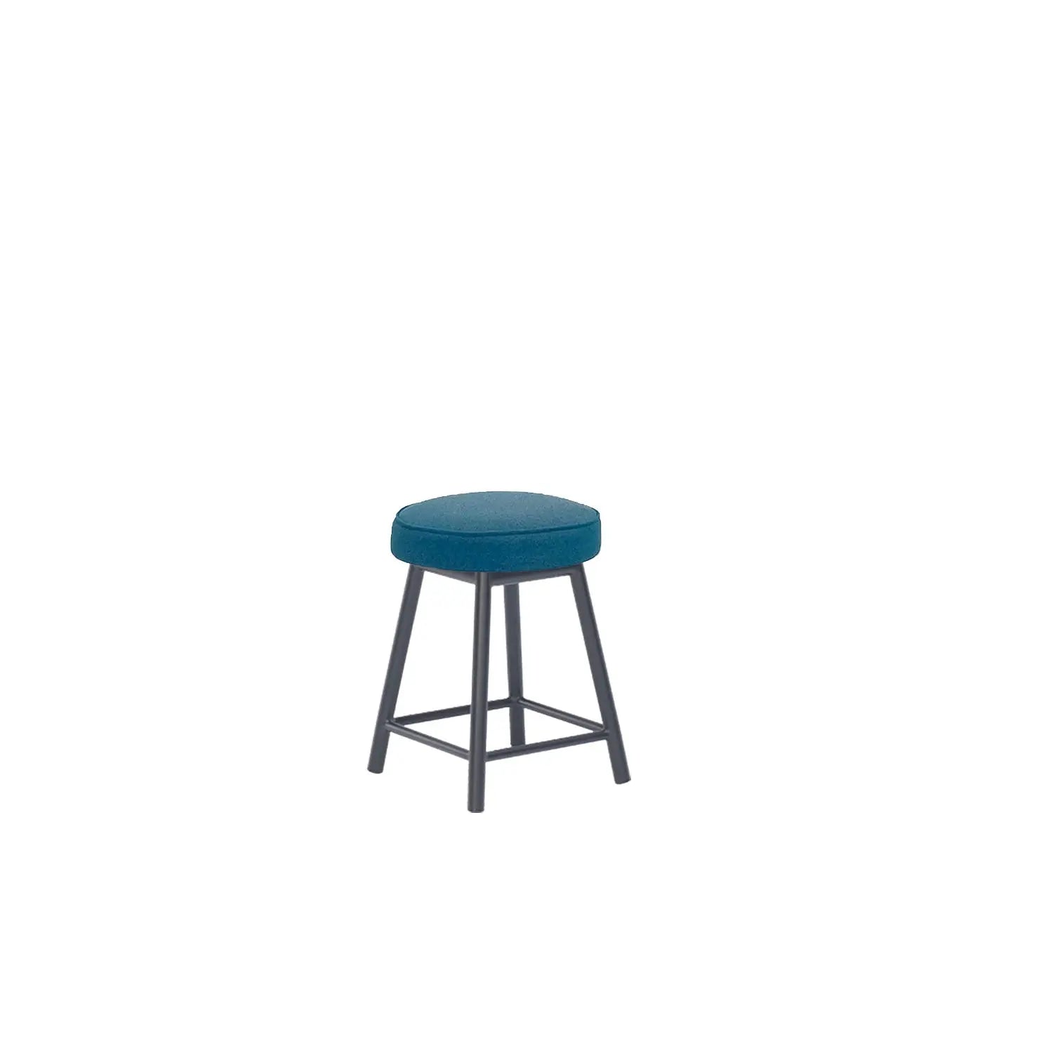 Dan Alu Dining Stool Black - Upholstered Seat - Blaze
