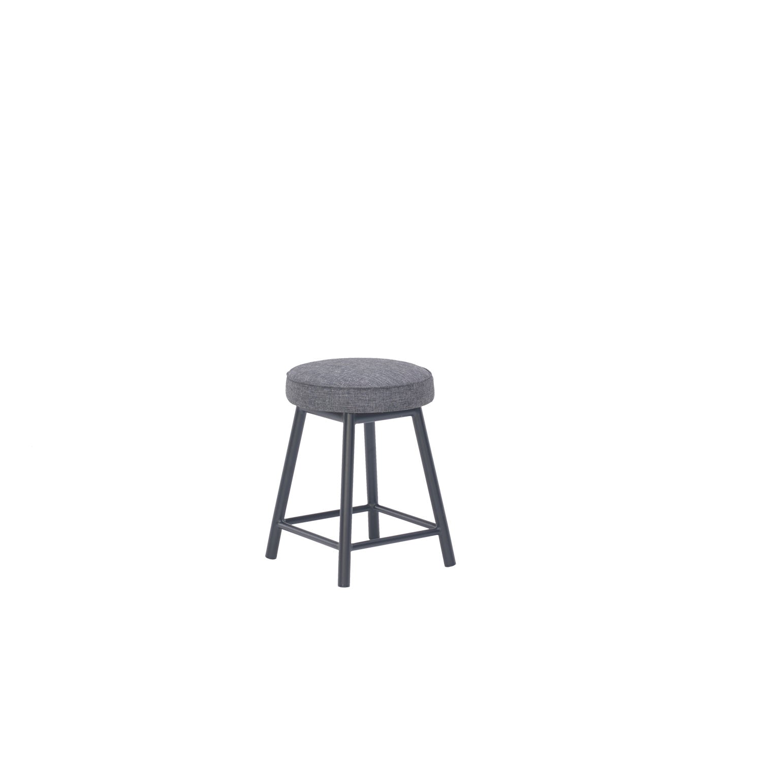 Dan Alu Dining Stool Black - Upholstered Seat - Faux Leather Black