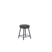Dan Alu Dining Stool Black - Upholstered Seat - Karl Dark Grey