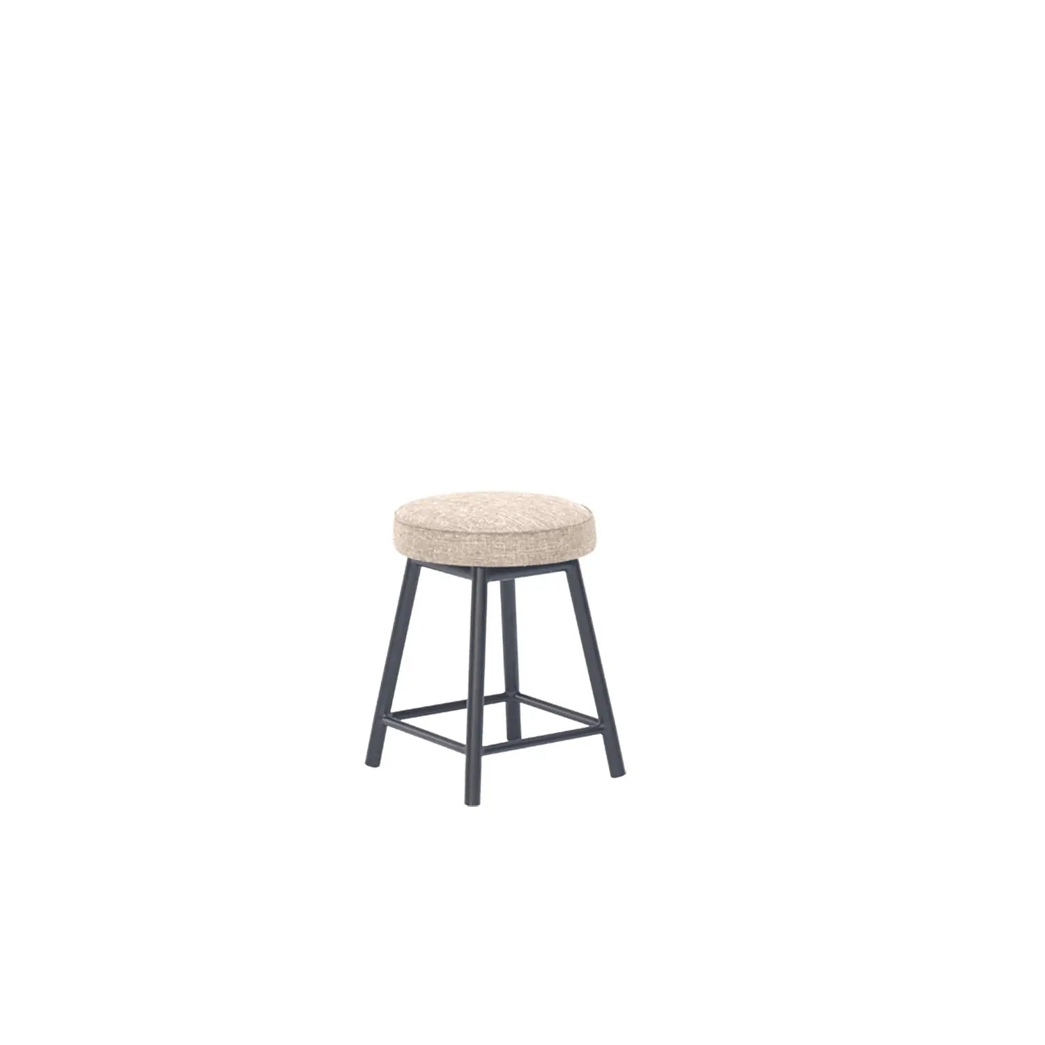 Dan Alu Dining Stool Black - Upholstered Seat - Karl Wheat