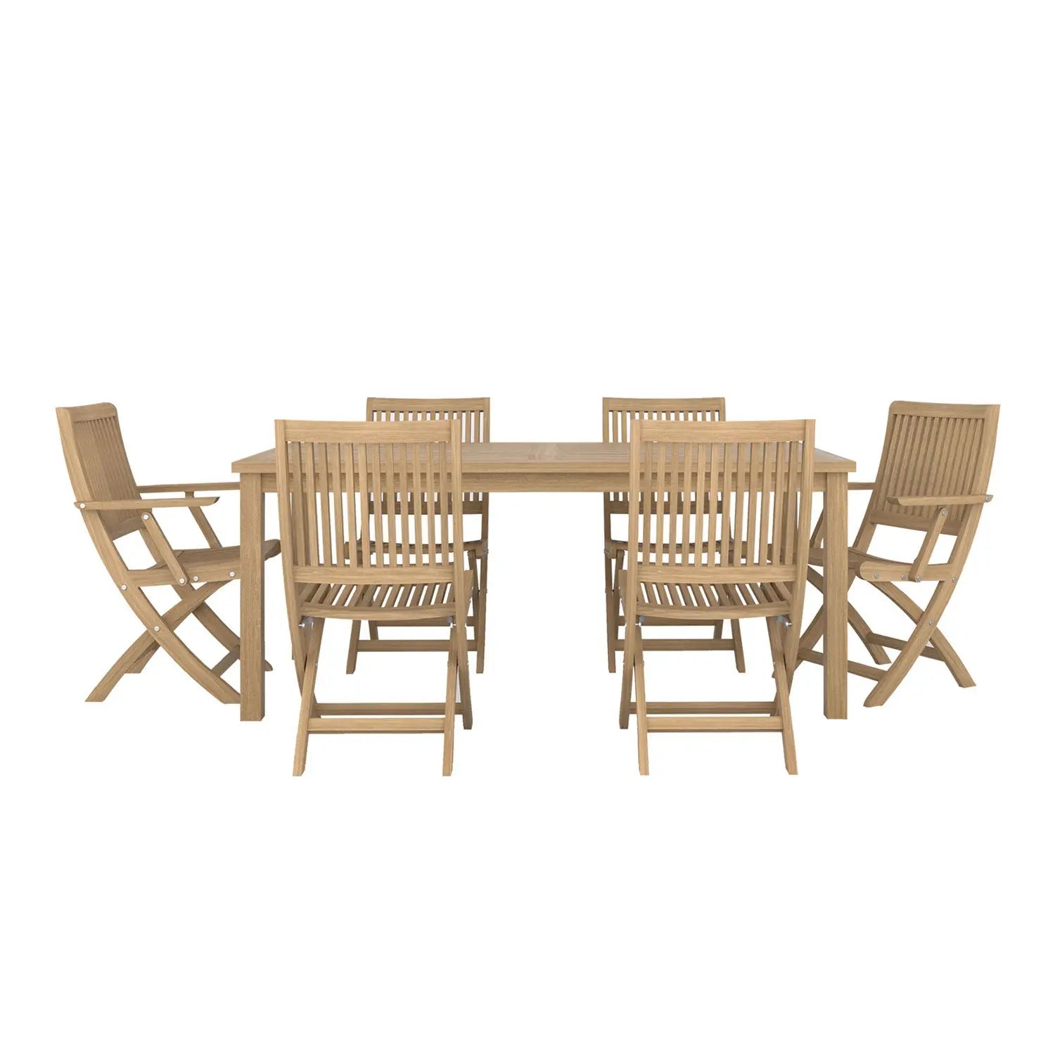 Duke Table and Rennes Chair Dining Set - Duke 180x90 + 4 Rennes Side + 2 Rennes Arm
