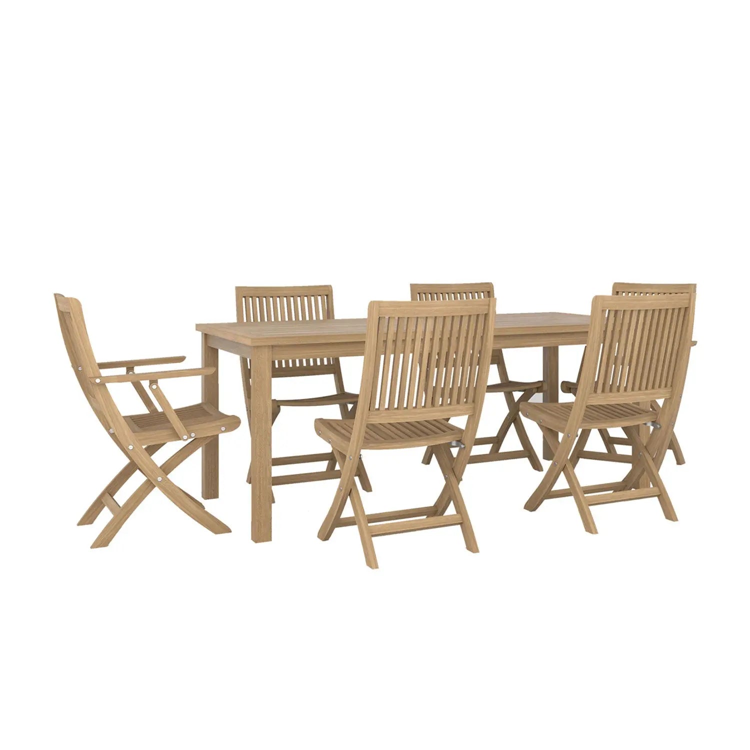 Duke Table and Rennes Chair Dining Set - Duke 180x90 + 4 Rennes Side + 2 Rennes Arm