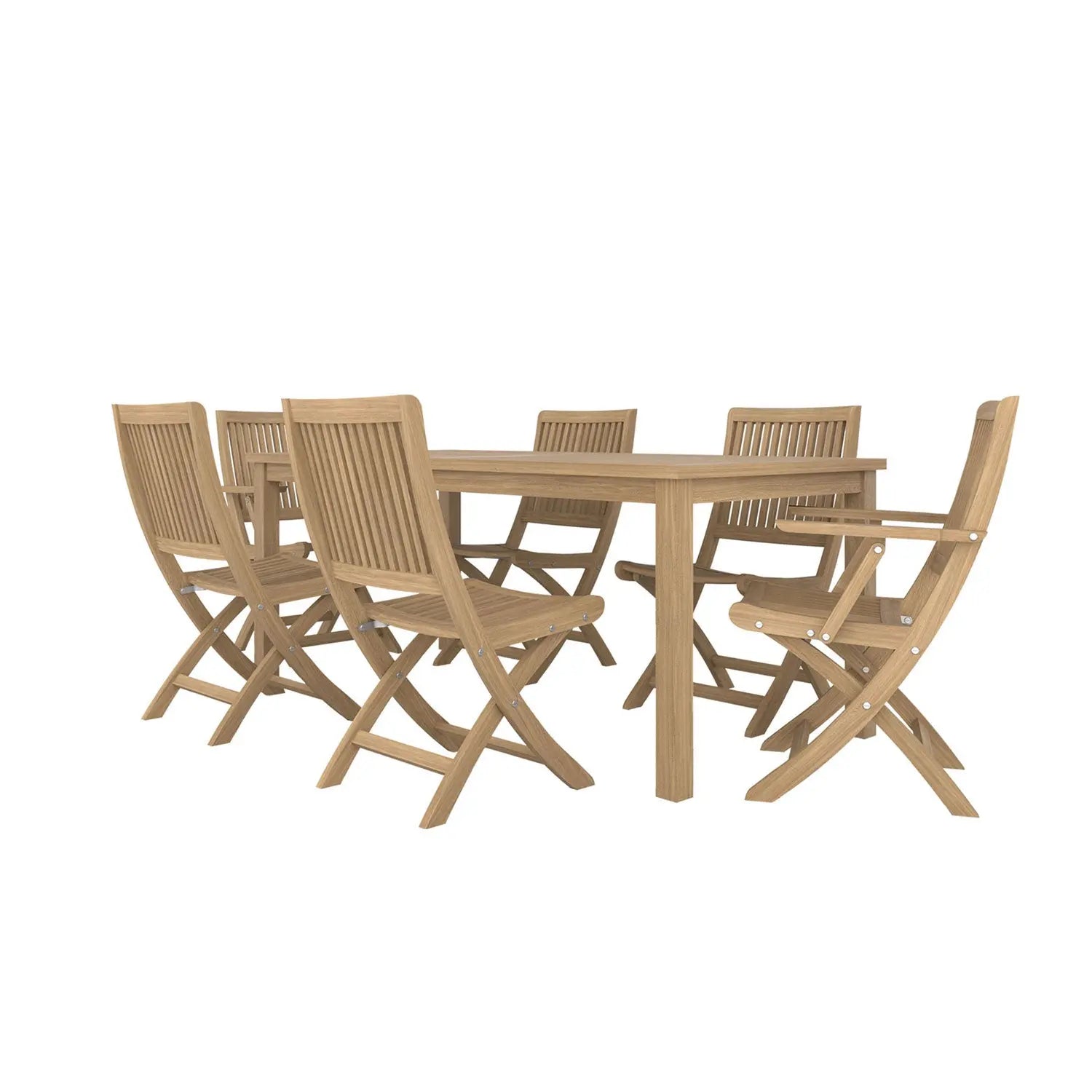 Duke Table and Rennes Chair Dining Set - Duke 180x90 + 4 Rennes Side + 2 Rennes Arm