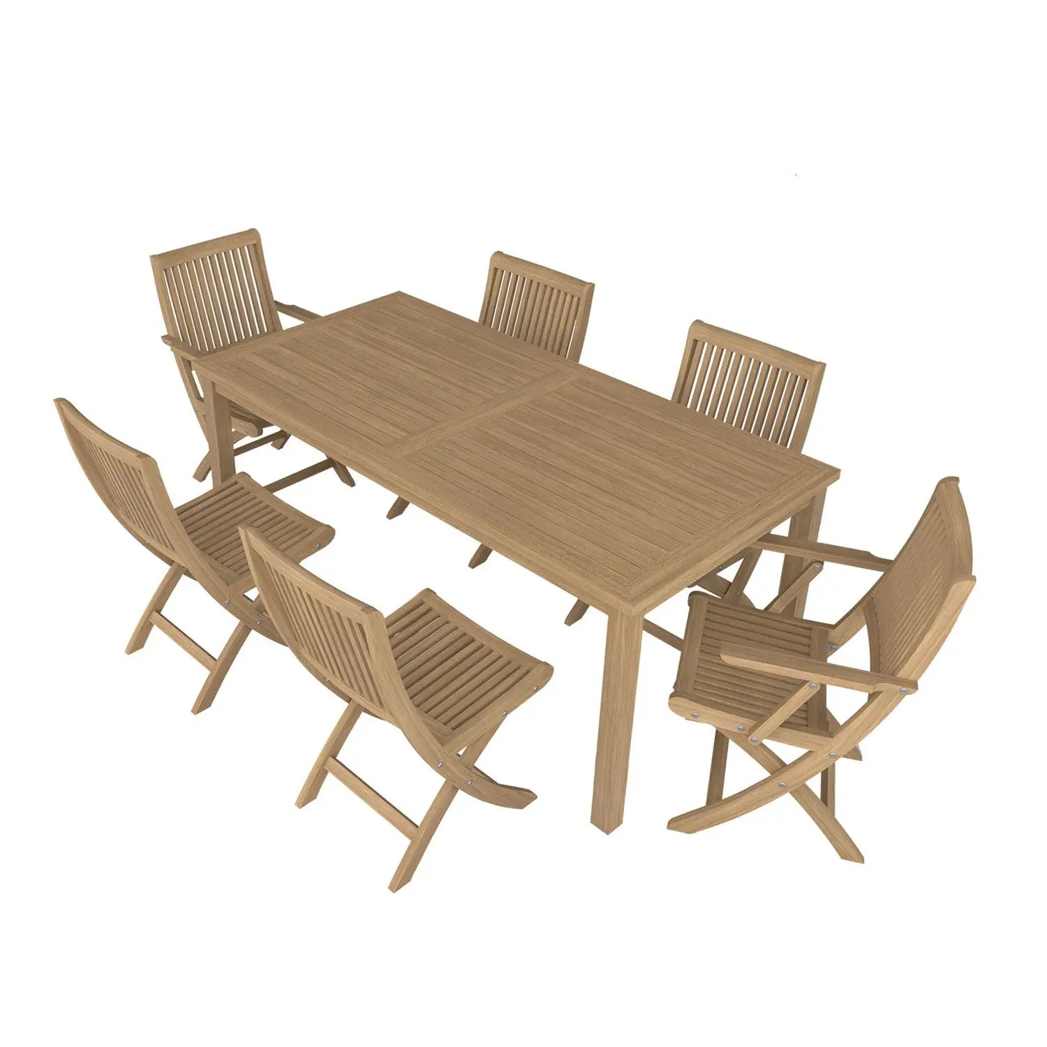 Duke Table and Rennes Chair Dining Set - Duke 180x90 + 4 Rennes Side + 2 Rennes Arm