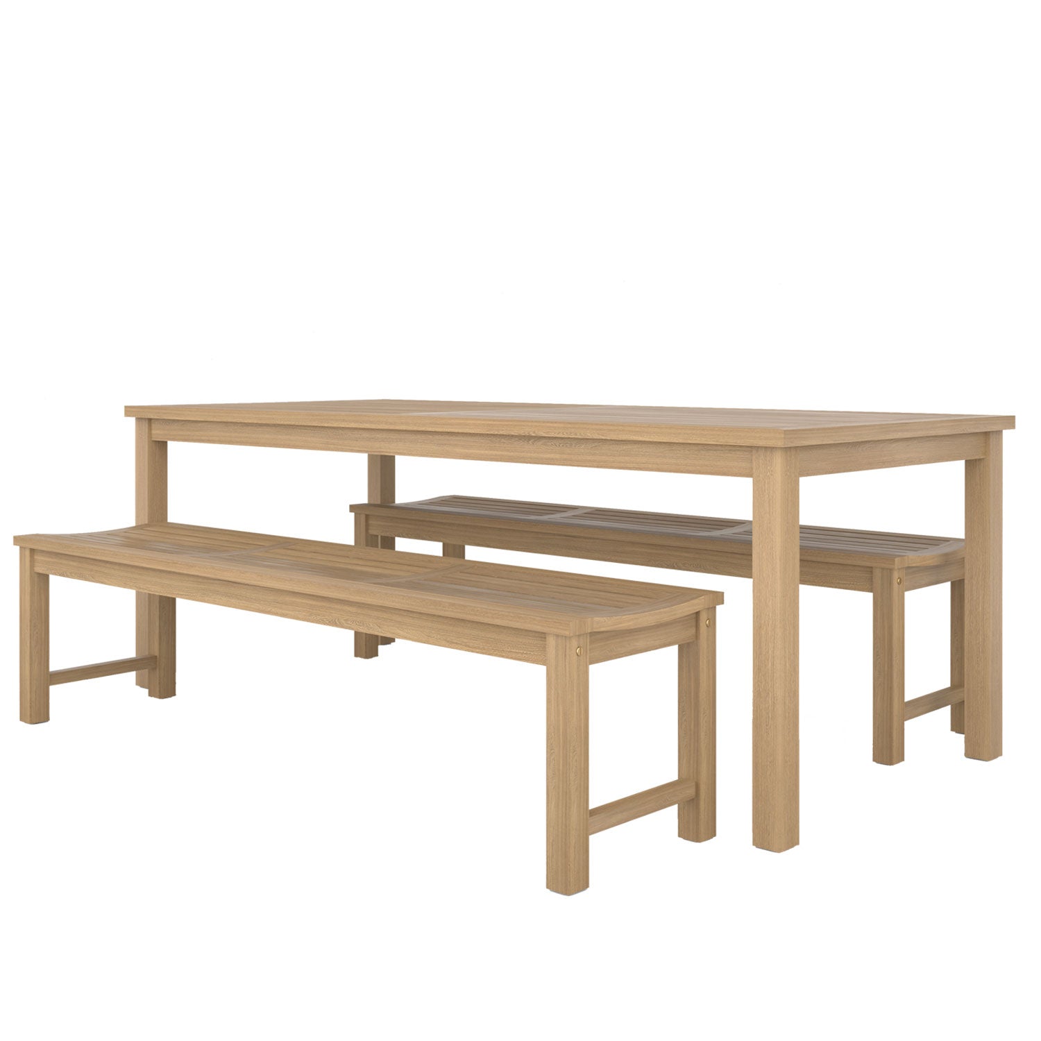 Duke Table and Abacus Backless Bench Dining Set - Duke 210x90 + 2 Backless Bench