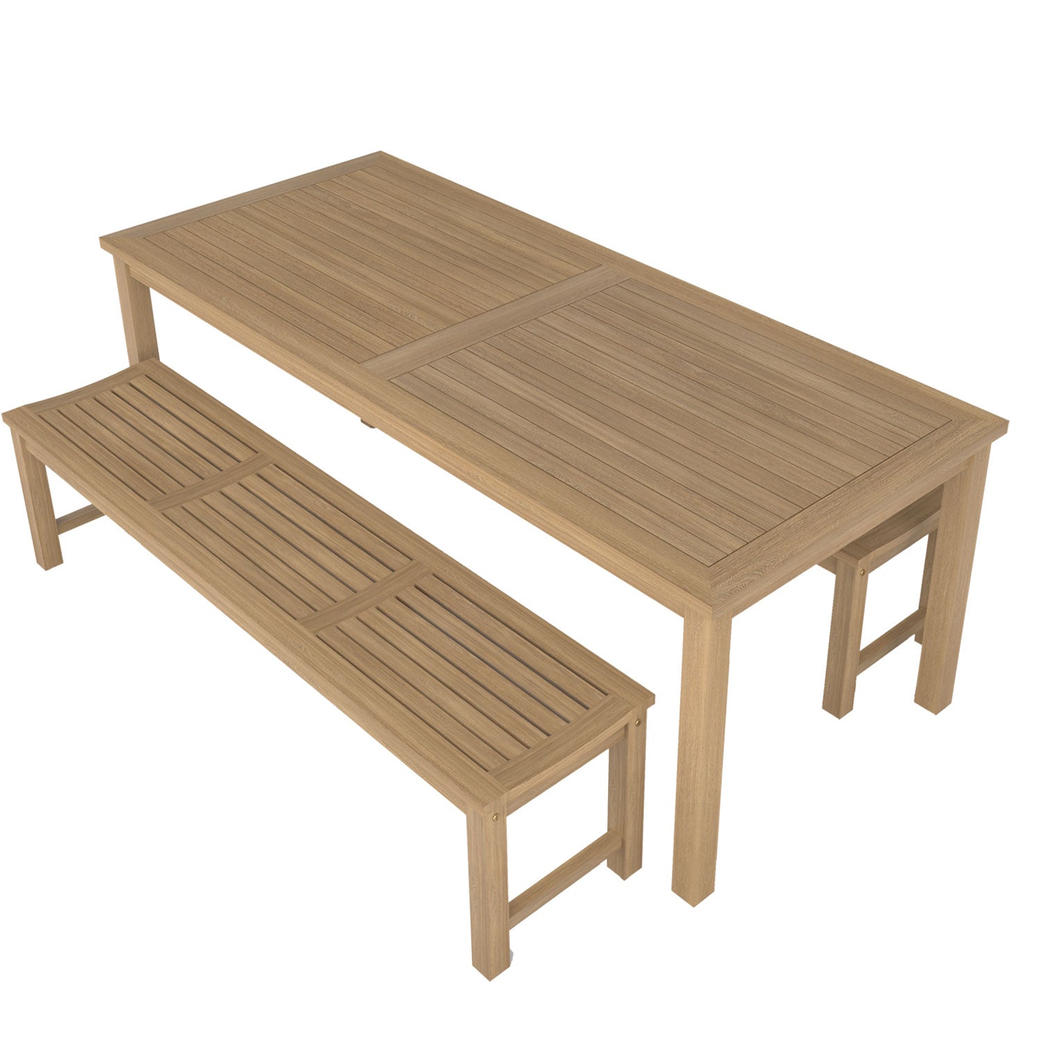 Duke Table and Abacus Backless Bench Dining Set - Duke 210x90 + 2 Backless Bench
