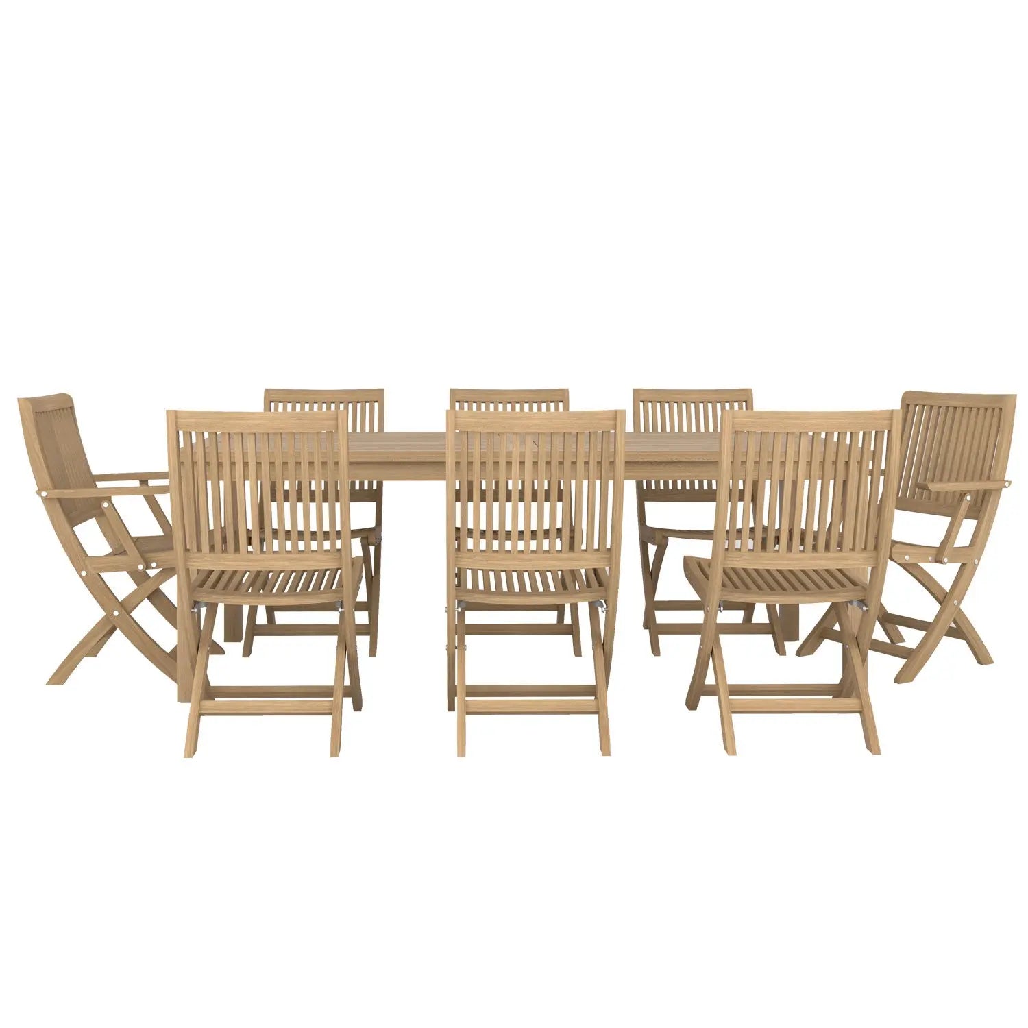 Duke Table and Rennes Chair Dining Set - Duke 210x90 + 6 Rennes Side + 2 Rennes Arm