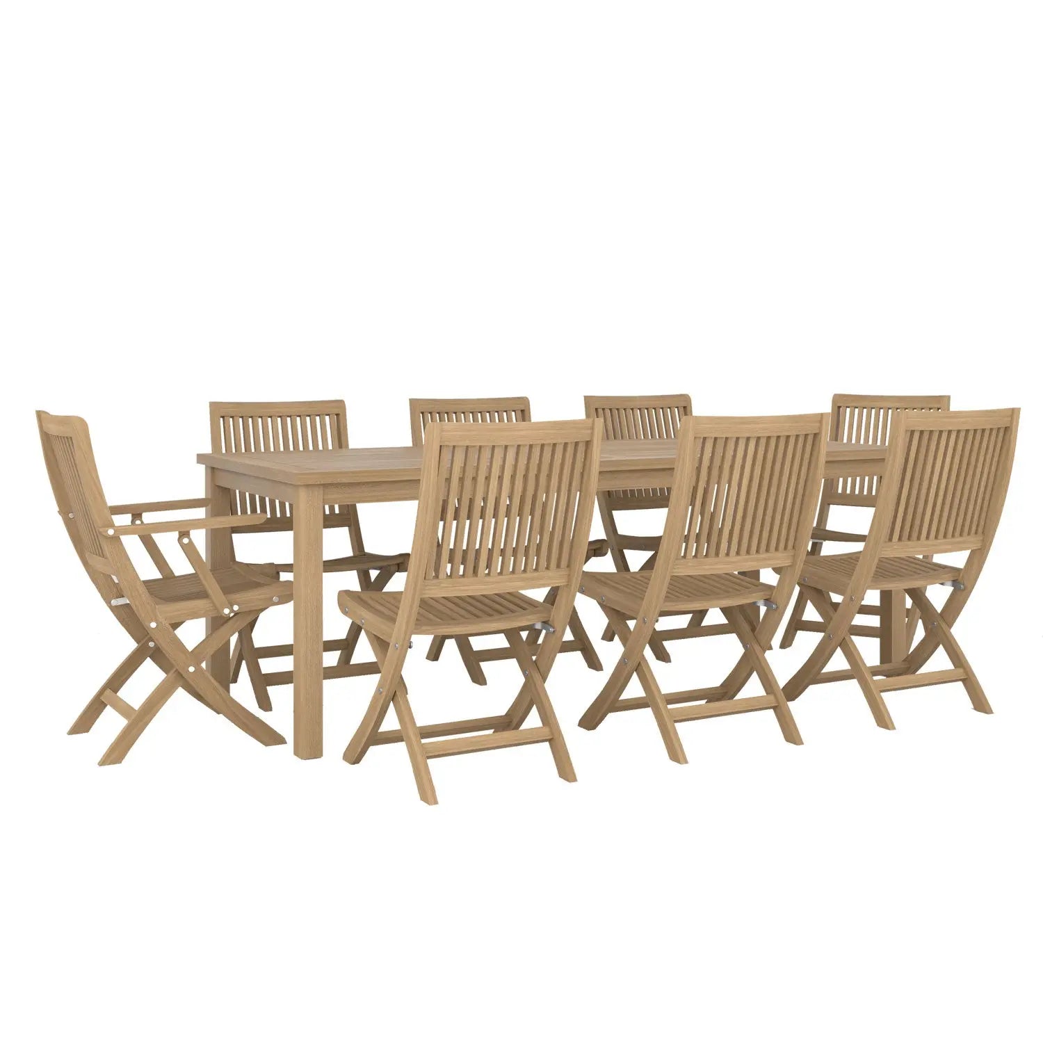 Duke Table and Rennes Chair Dining Set - Duke 210x90 + 6 Rennes Side + 2 Rennes Arm