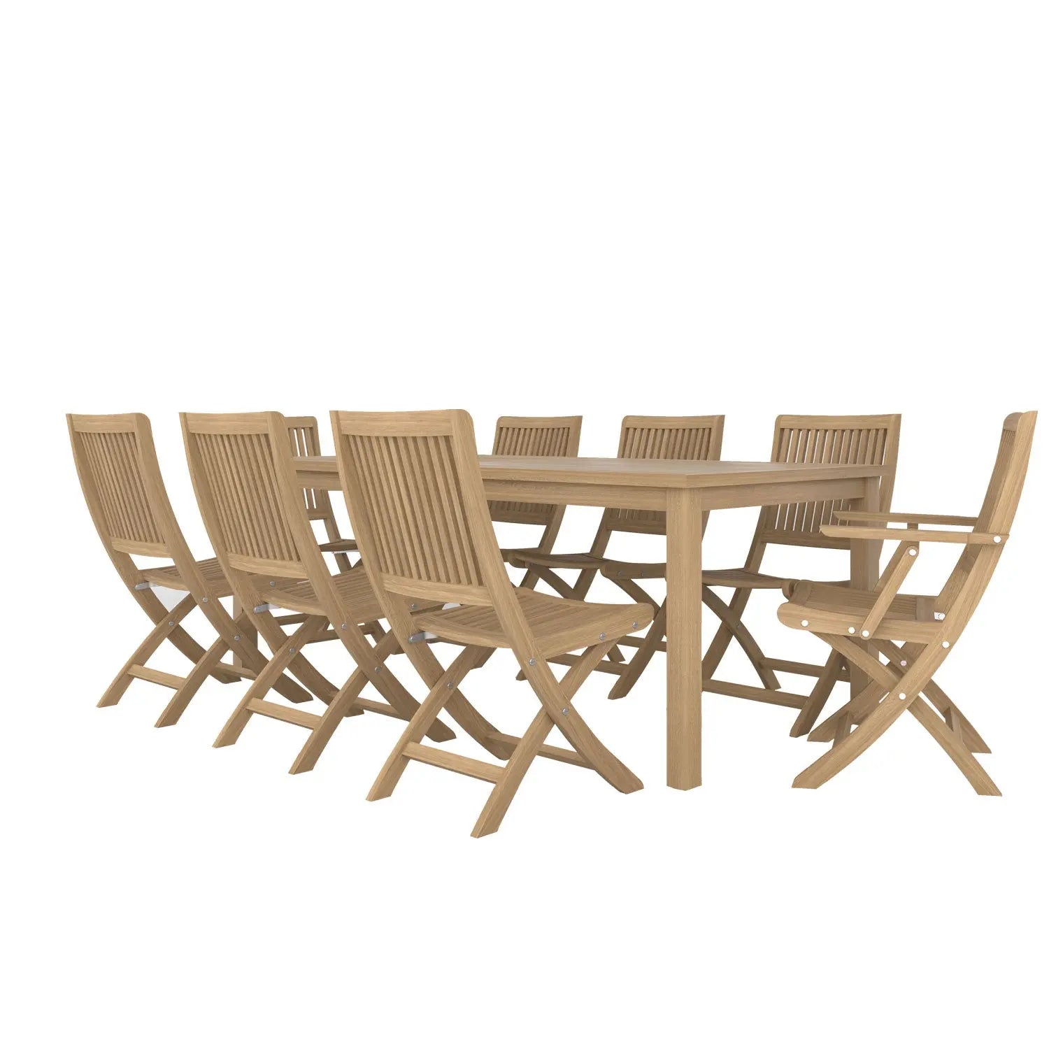 Duke Table and Rennes Chair Dining Set - Duke 210x90 + 6 Rennes Side + 2 Rennes Arm