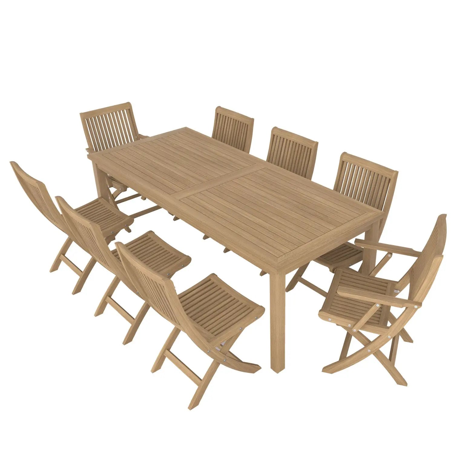 Duke Table and Rennes Chair Dining Set - Duke 210x90 + 6 Rennes Side + 2 Rennes Arm