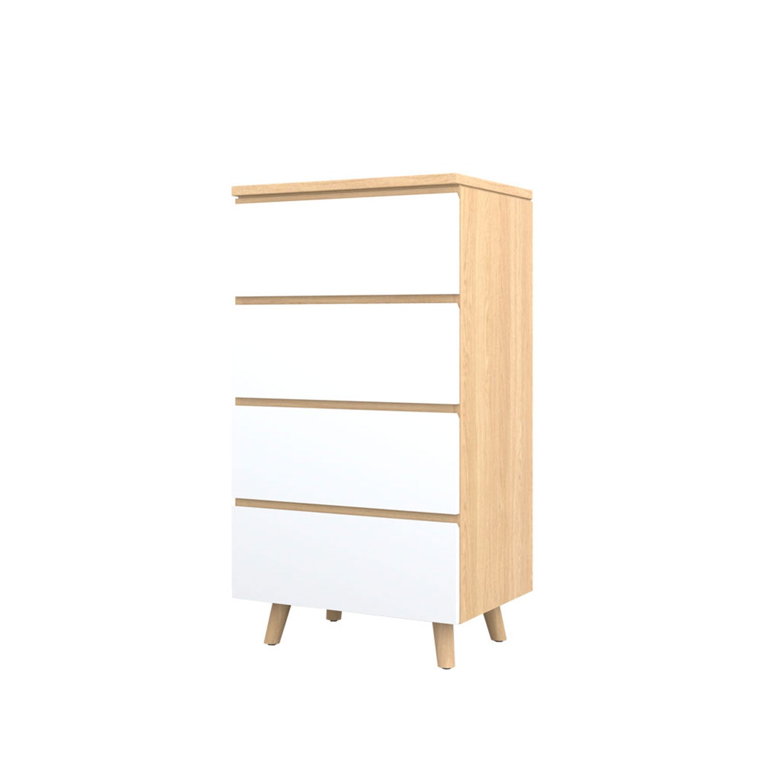 Fritz Tallboy 60 Oak - Oak/White / Solid Oak