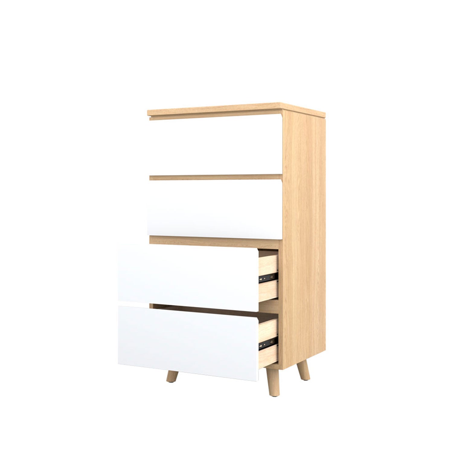 Fritz Tallboy 60 Oak - Oak/White / Solid Oak