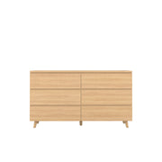 Fritz 6 Drawer Dresser 160 Oak - Oak/Oak / Oak Veneer