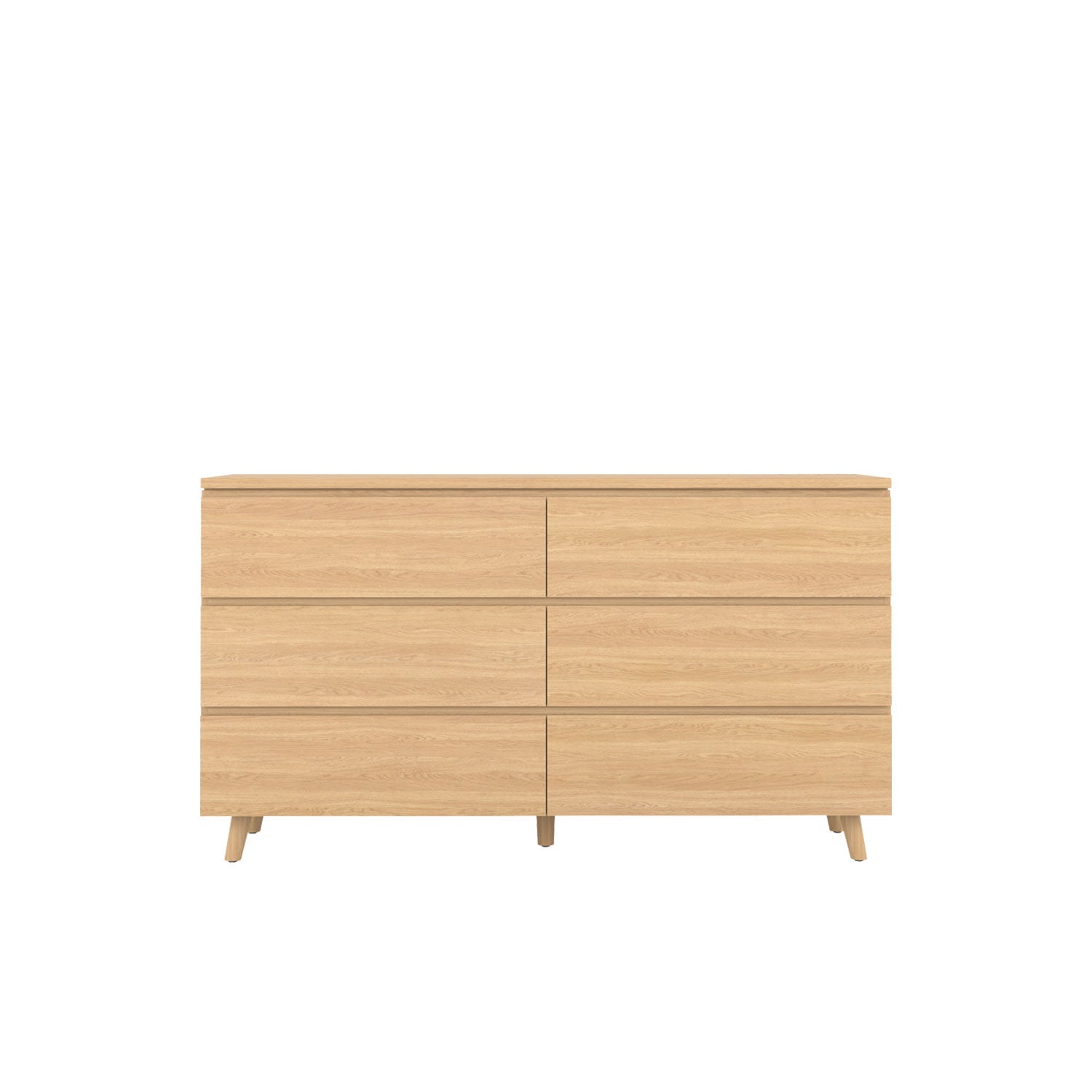 Fritz 6 Drawer Dresser 160 Oak - Oak/Oak / Solid Oak