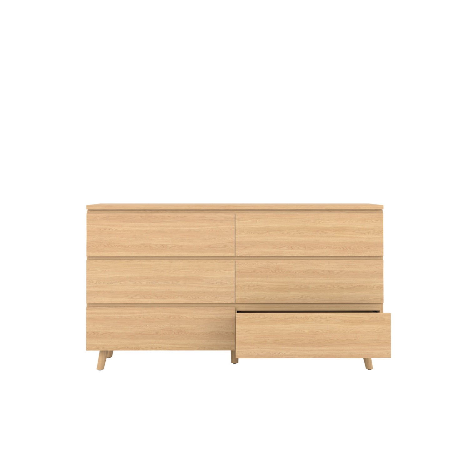 Fritz 6 Drawer Dresser 160 Oak - Oak/Oak / Oak Veneer