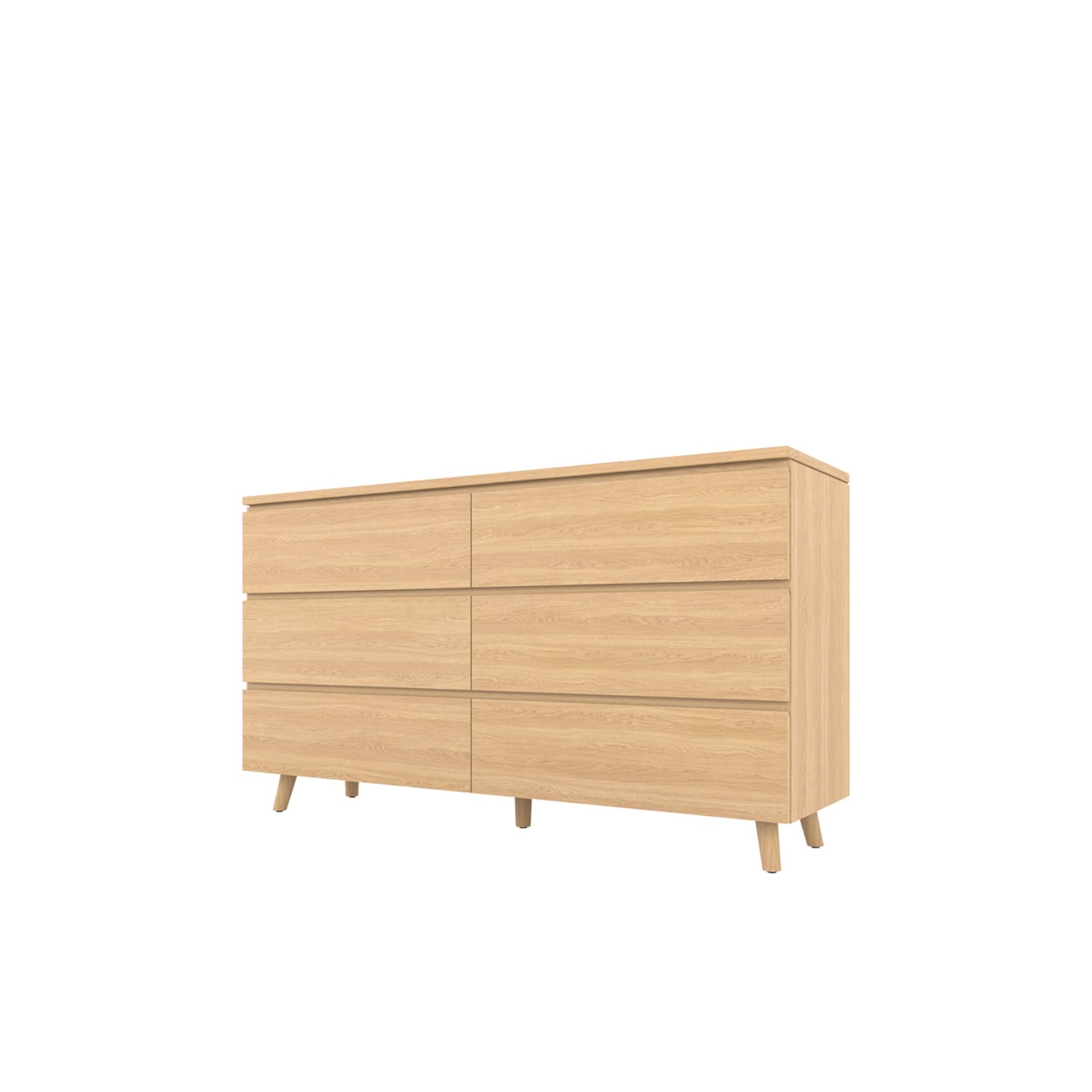 Fritz 6 Drawer Dresser 160 Oak - Oak/Oak / Oak Veneer