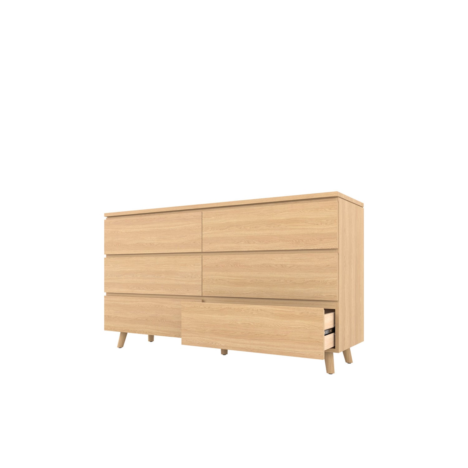 Fritz 6 Drawer Dresser 160 Oak - Oak/Oak / Oak Veneer