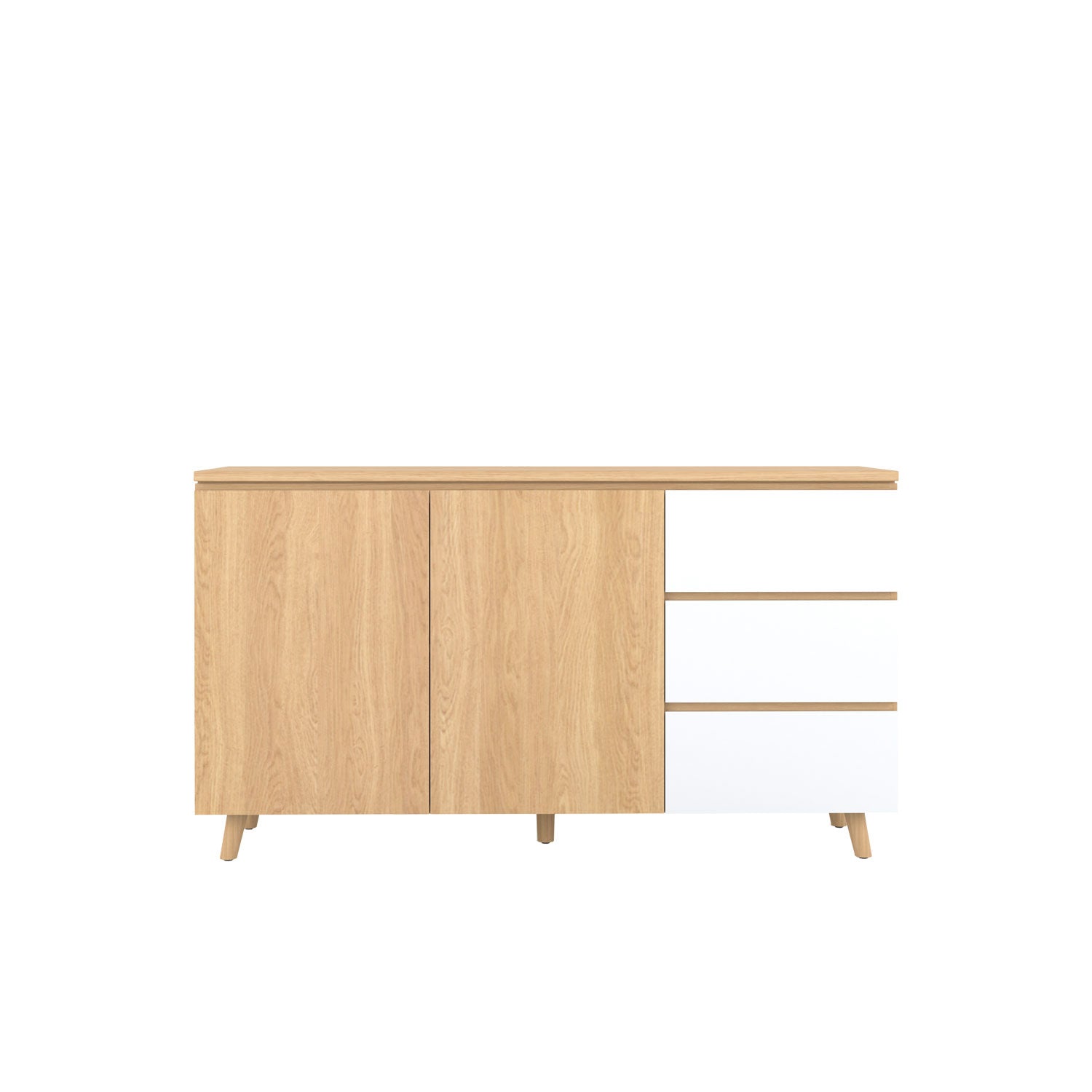 Fritz Buffet 160 Oak - Oak/White / Oak Veneer