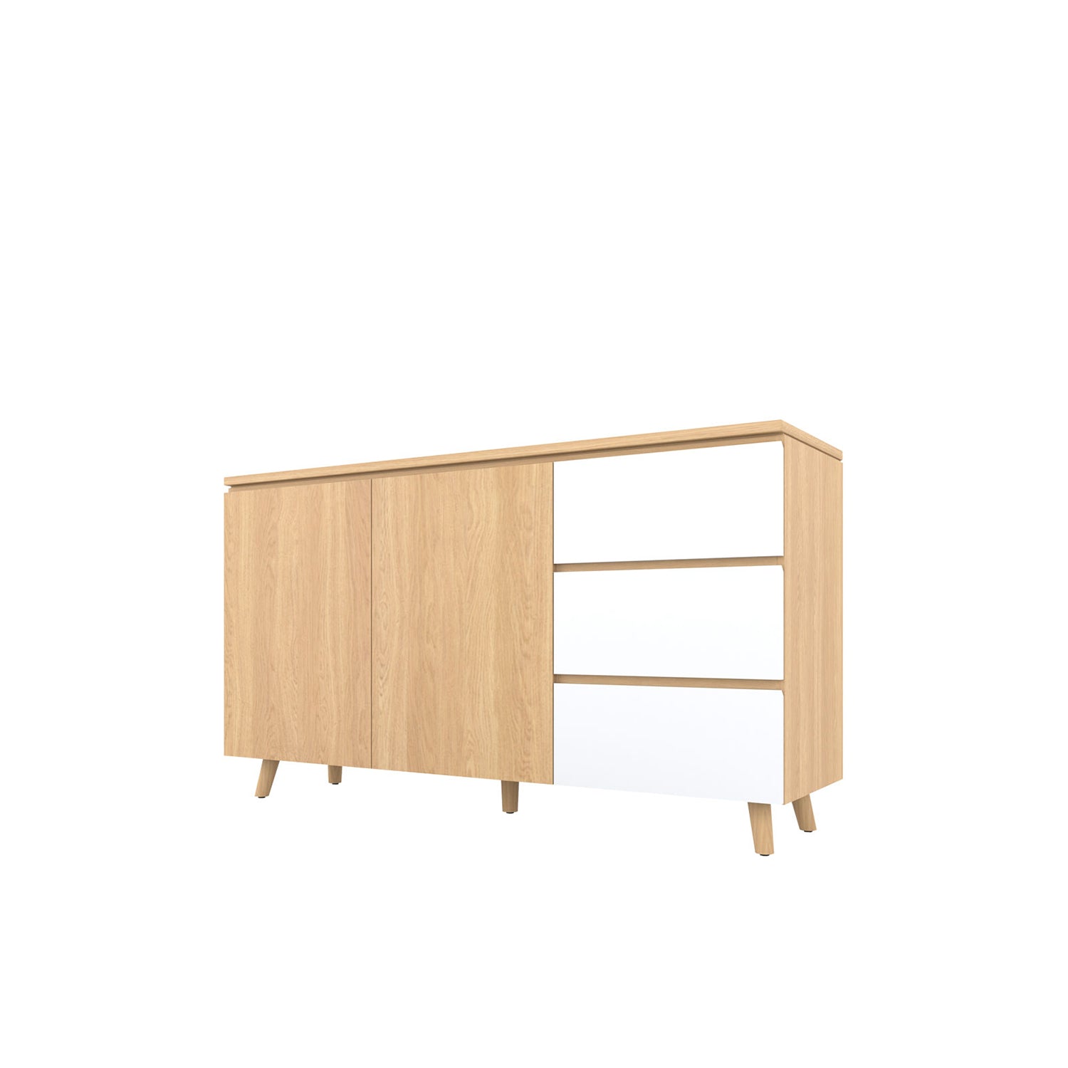 Fritz Buffet 160 Oak - Oak/White / Oak Veneer