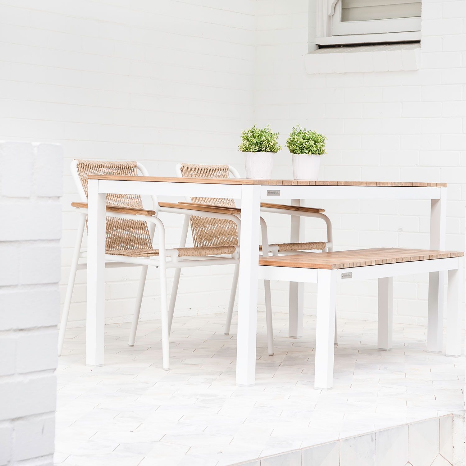 Fynn Outdoor Stacking Chair White PT1