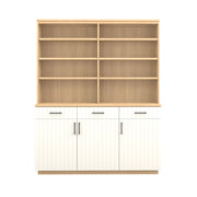 Booker 3 Door Buffet Bookcase 160 - Oak/White / Oak Veneer