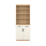 Booker 2 Door Buffet Bookcase 80 - Oak/White / Oak Veneer
