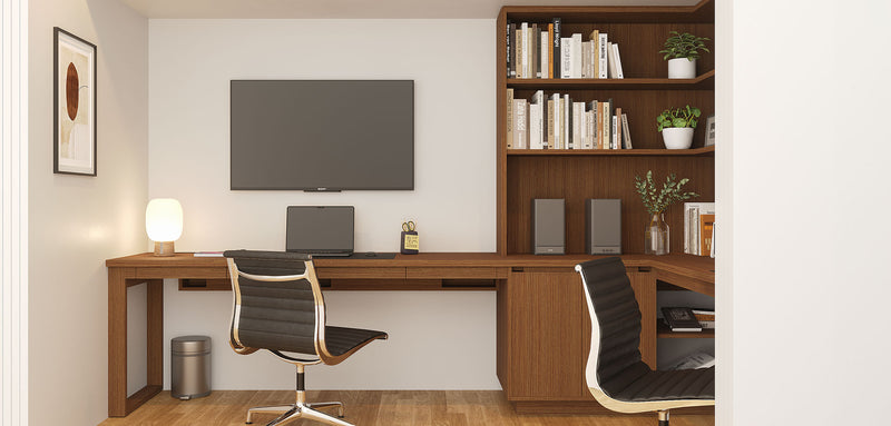 Wall-Mounted Shelving and Desk Combo