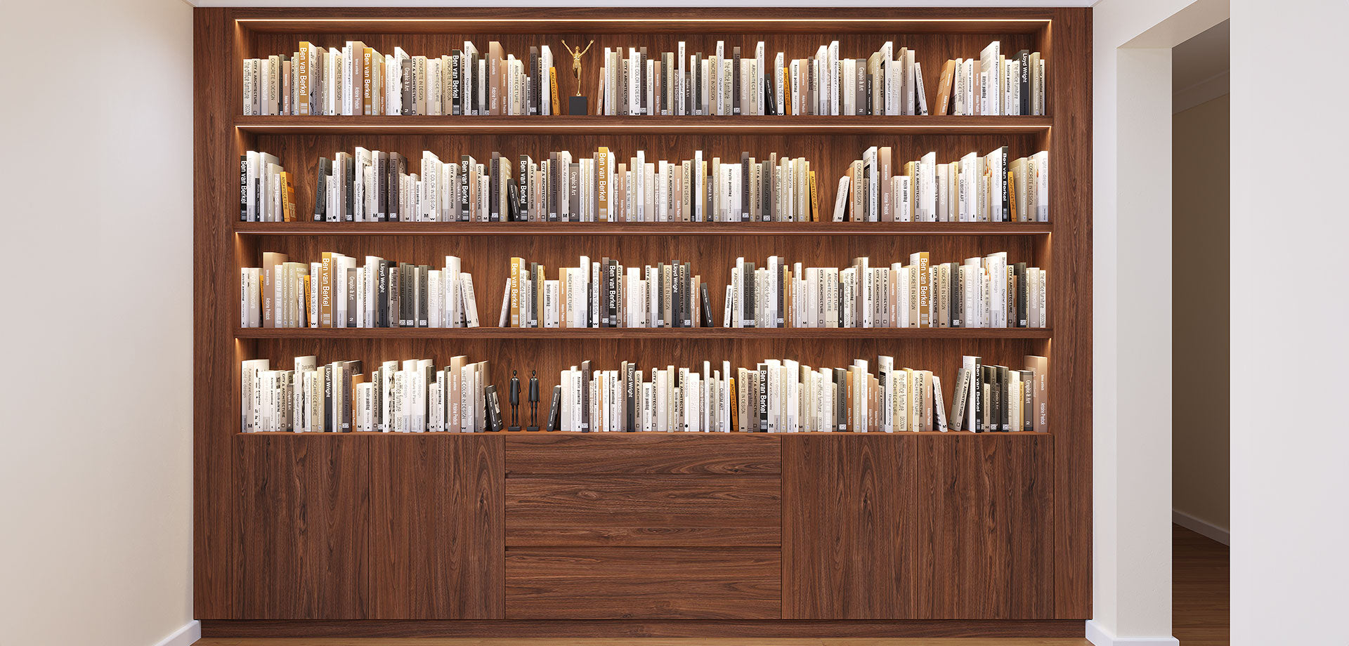 Elegant Walnut Bookcase
