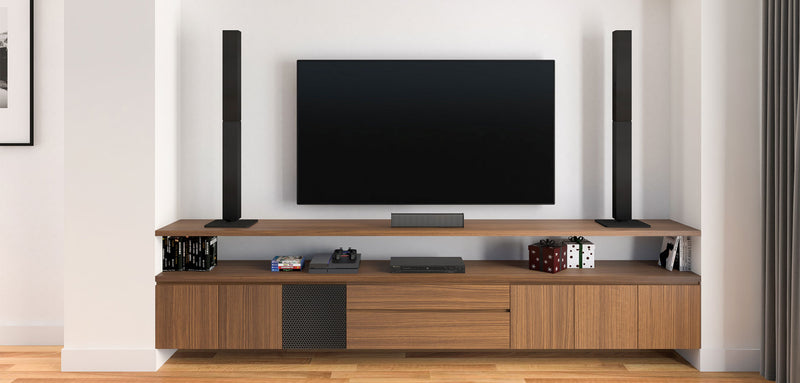 Teak Elegance: Custom TV Unit for Stylish Living Rooms