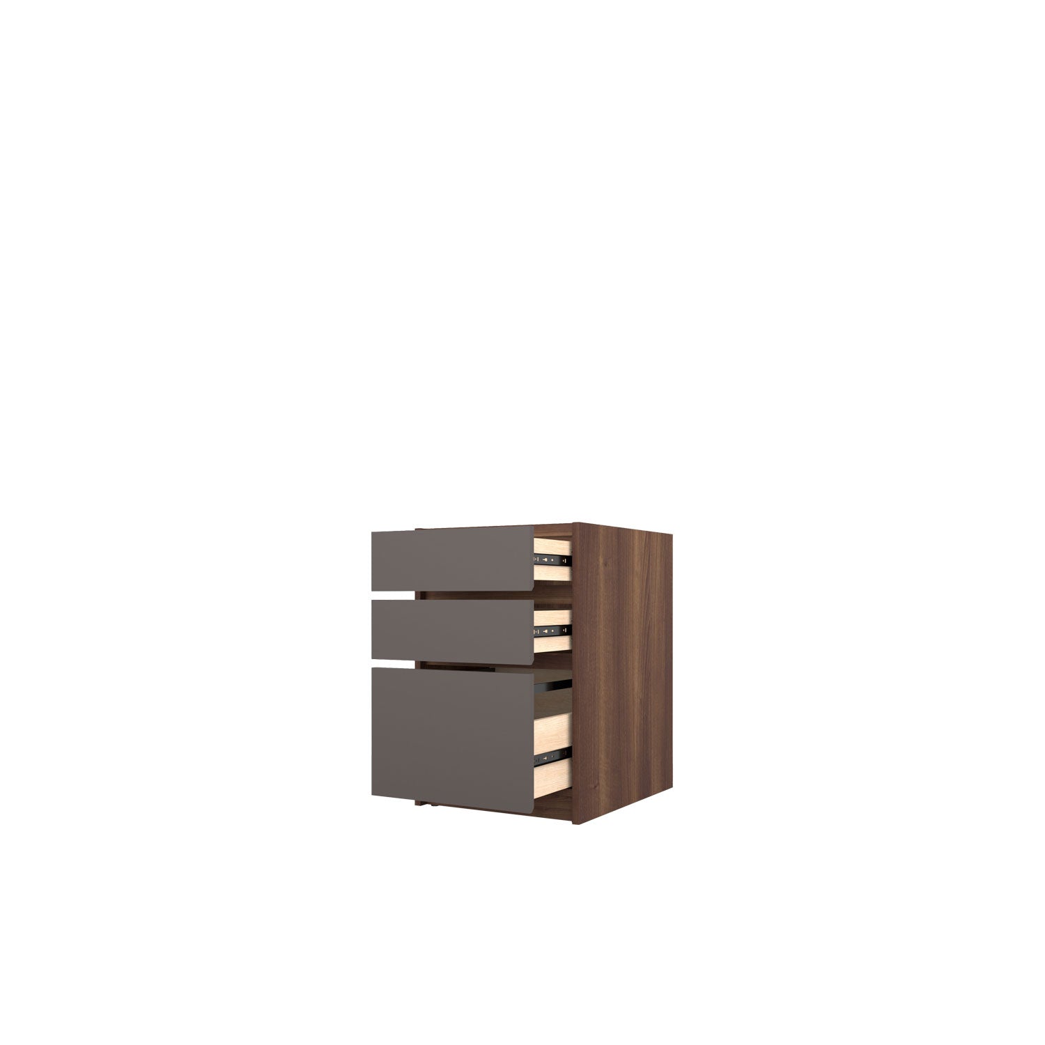 Kara 2 Drawer and 1 Filing Drawer Desk Base - Walnut/Graphite