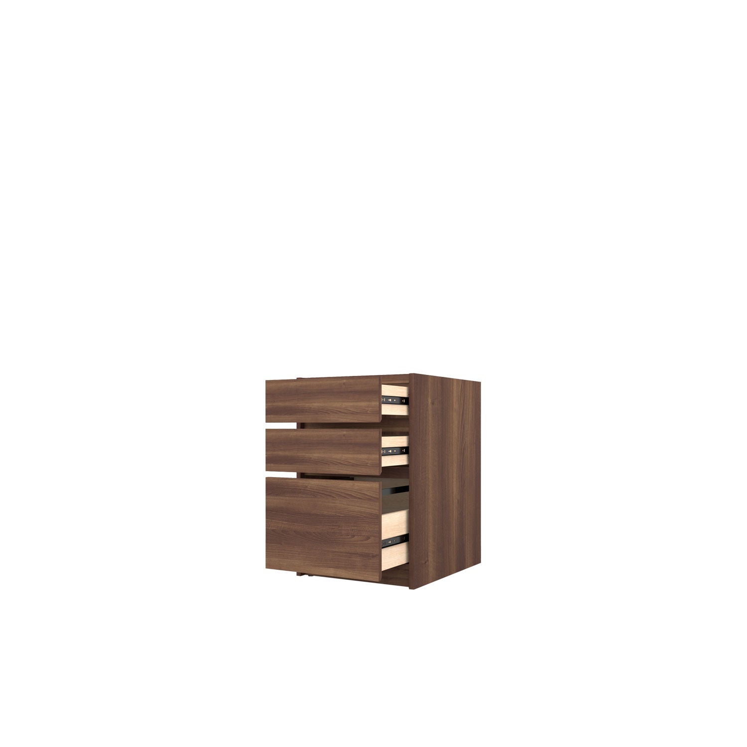 Kara 2 Drawer and 1 Filing Drawer Desk Base - Walnut/Walnut