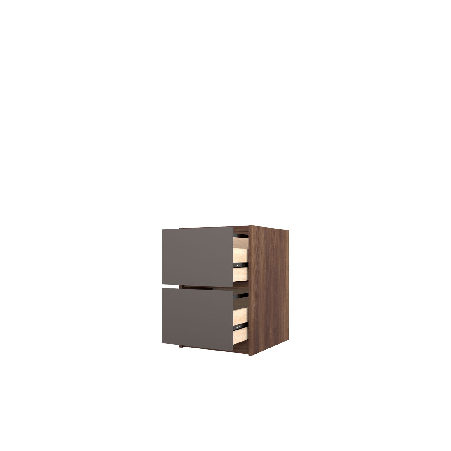 Kara 2 Filing Drawer Desk Base - Walnut/Graphite