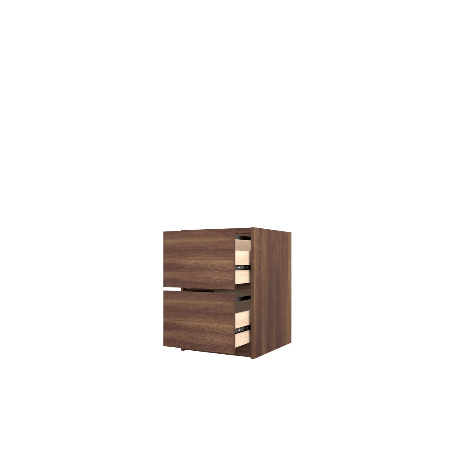 Kara 2 Filing Drawer Desk Base - Walnut/Walnut