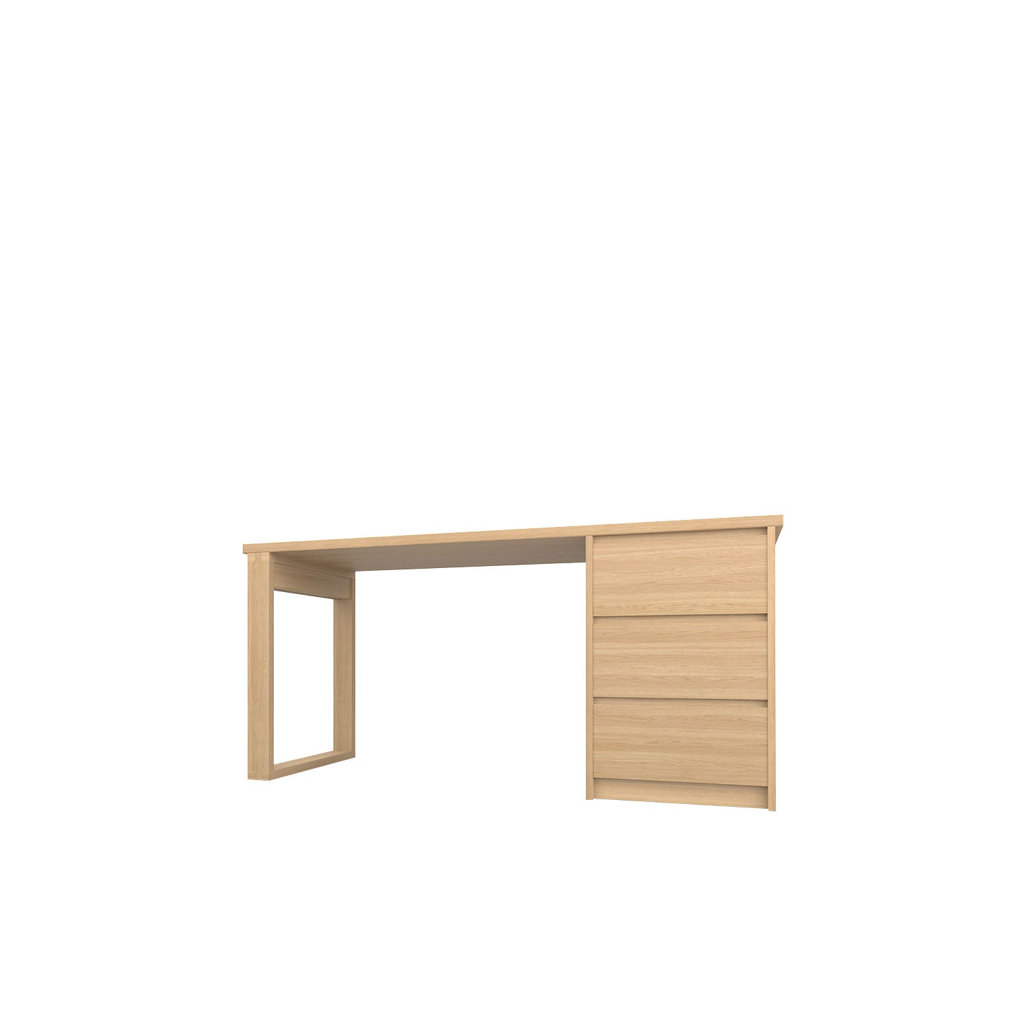 Kara 3 Drawer Desk - L160 / Oak/Oak
