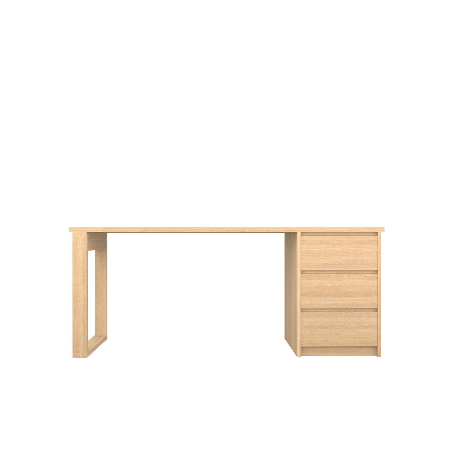 Kara 3 Drawer Desk - L180 / Oak/Oak
