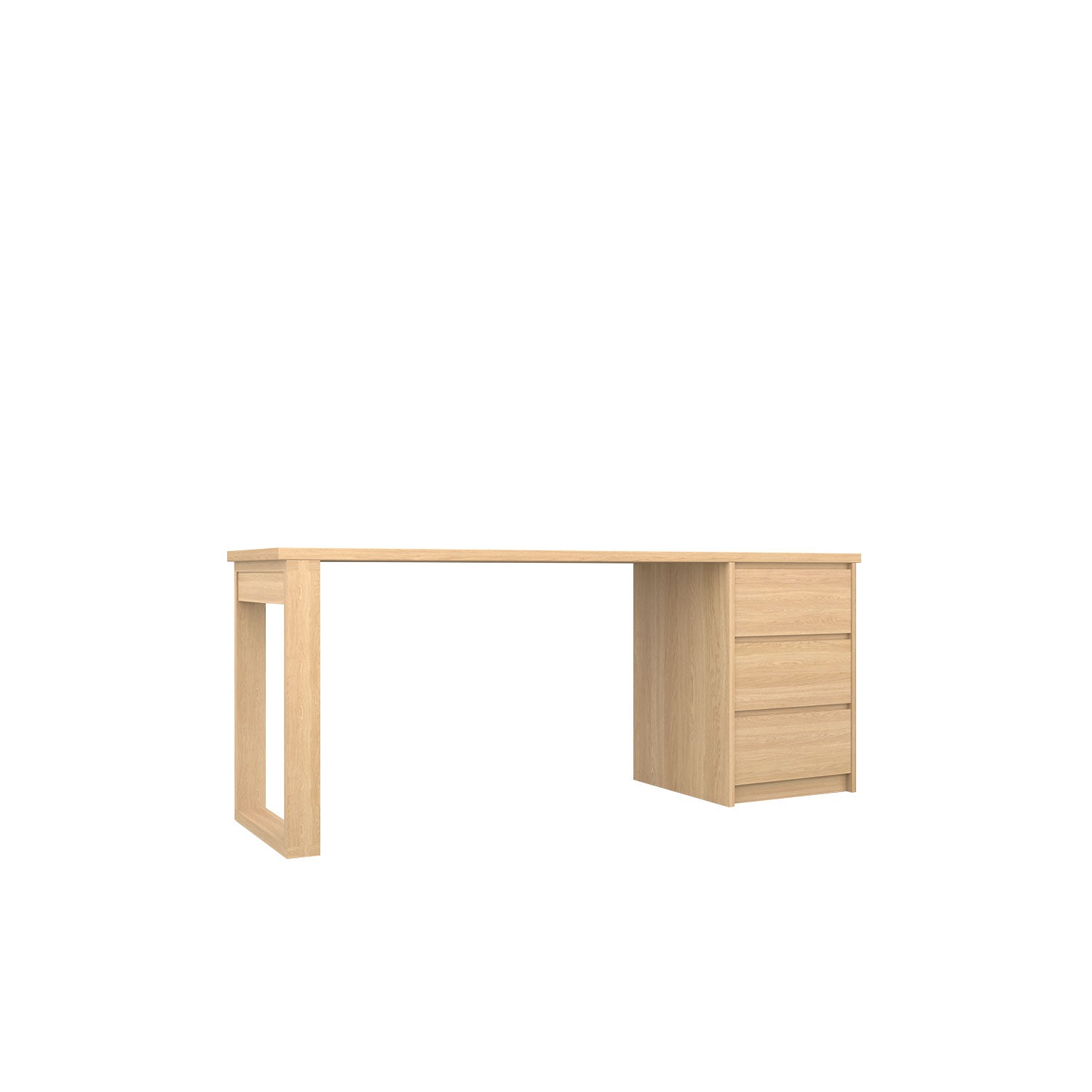 Kara 3 Drawer Desk - L180 / Oak/Oak
