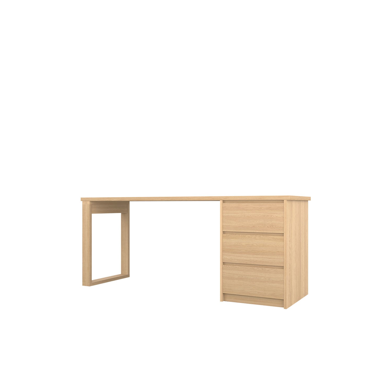 Kara 3 Drawer Desk - L180 / Oak/Oak