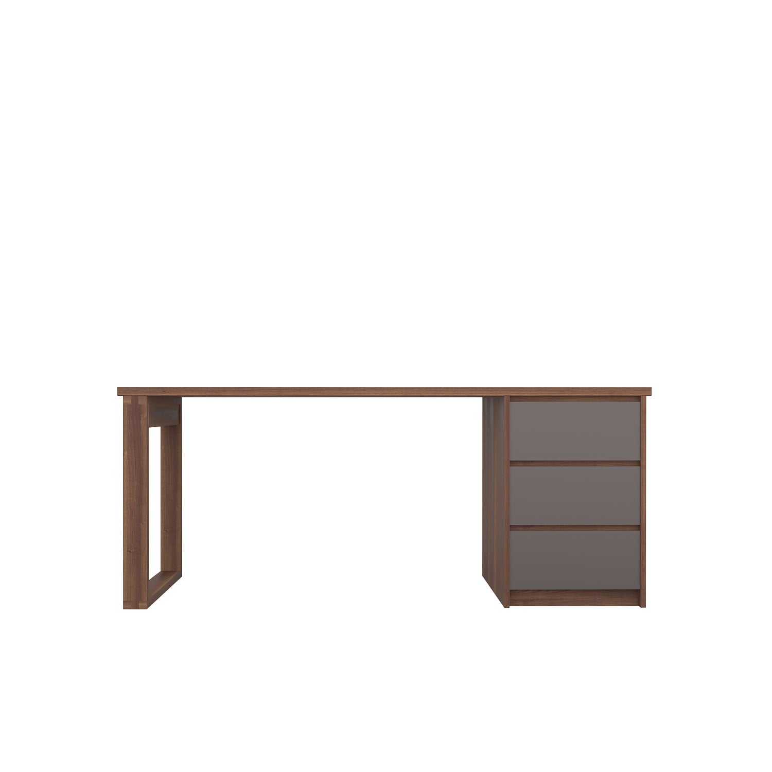 Kara 3 Drawer Desk - L180 / Walnut/Graphite