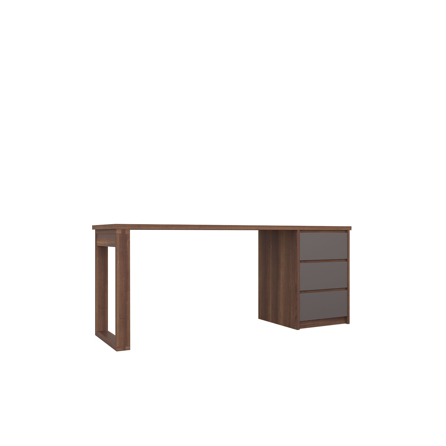 Kara 3 Drawer Desk - L180 / Walnut/Graphite