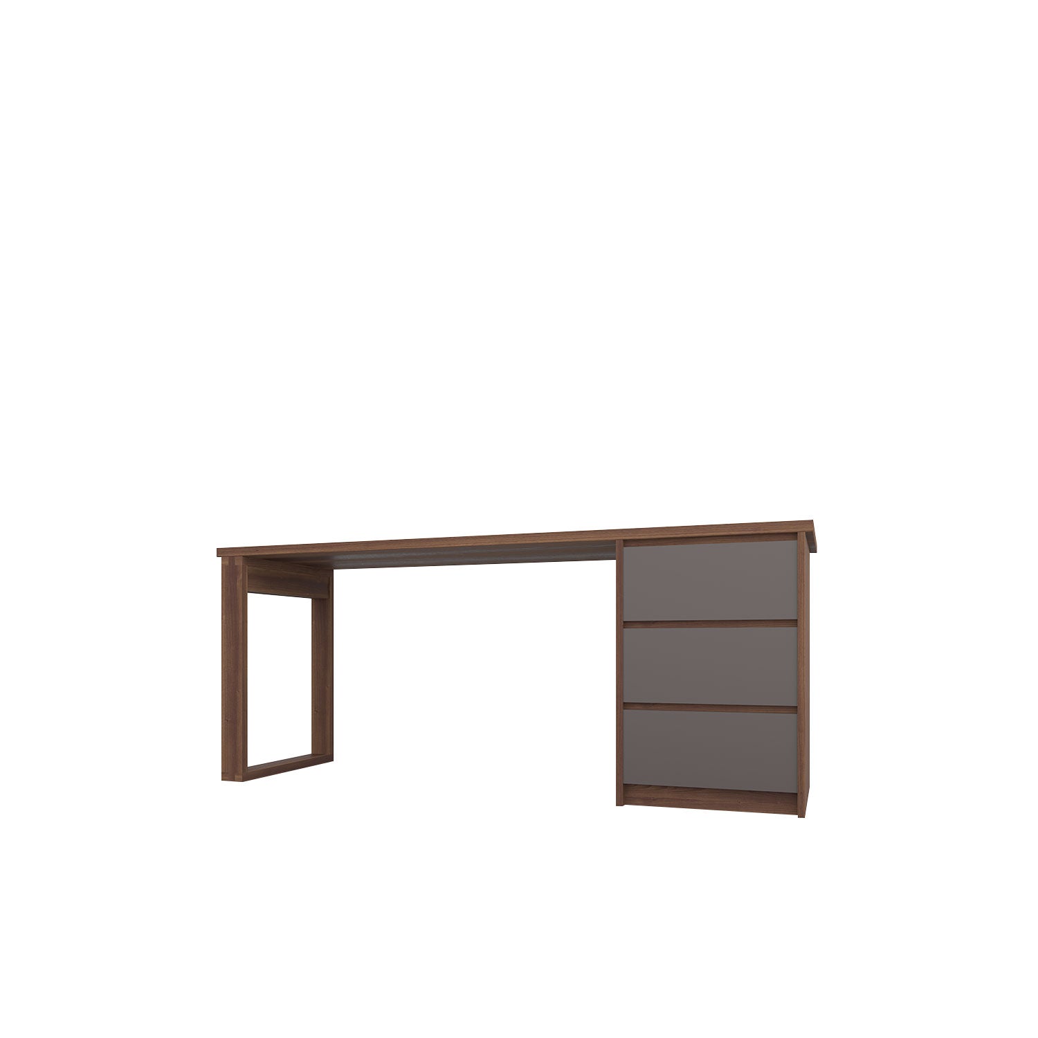 Kara 3 Drawer Desk - L180 / Walnut/Graphite