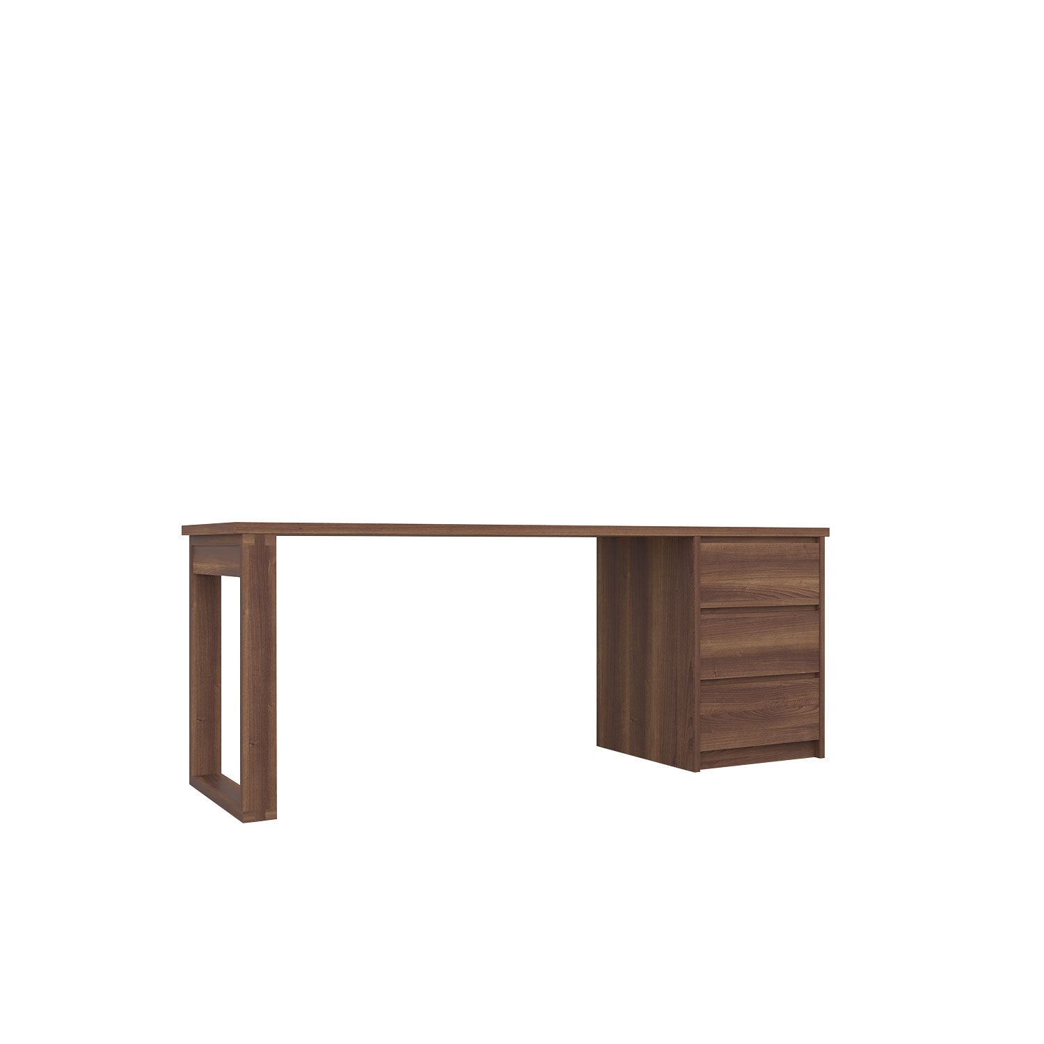 Kara 3 Drawer Desk - L180 / Walnut/Walnut