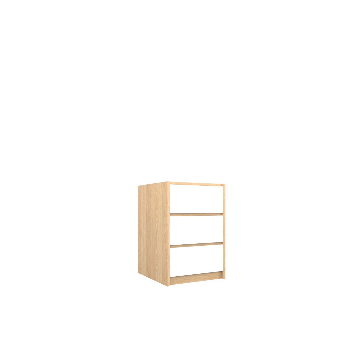 Kara 3 Drawer Desk Base - Oak/White