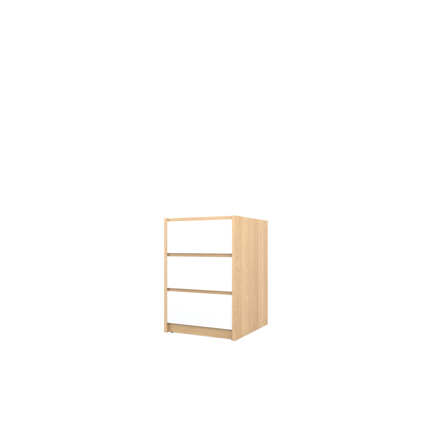Kara 3 Drawer Desk Base - Oak/White