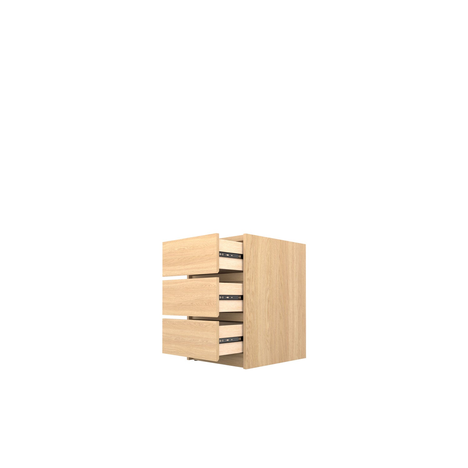 Kara 3 Drawer Desk Base - Oak/Oak