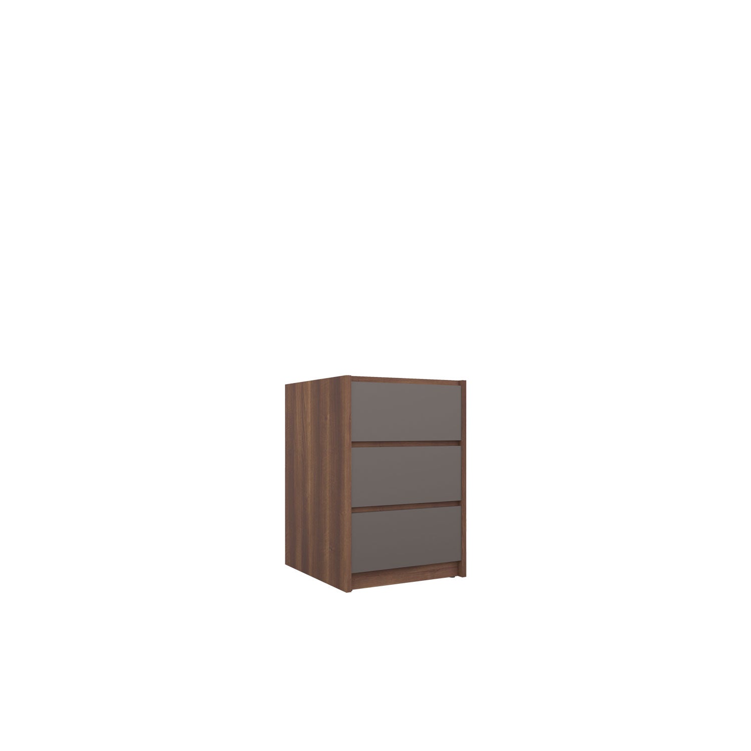 Kara 3 Drawer Desk Base - Walnut/Graphite