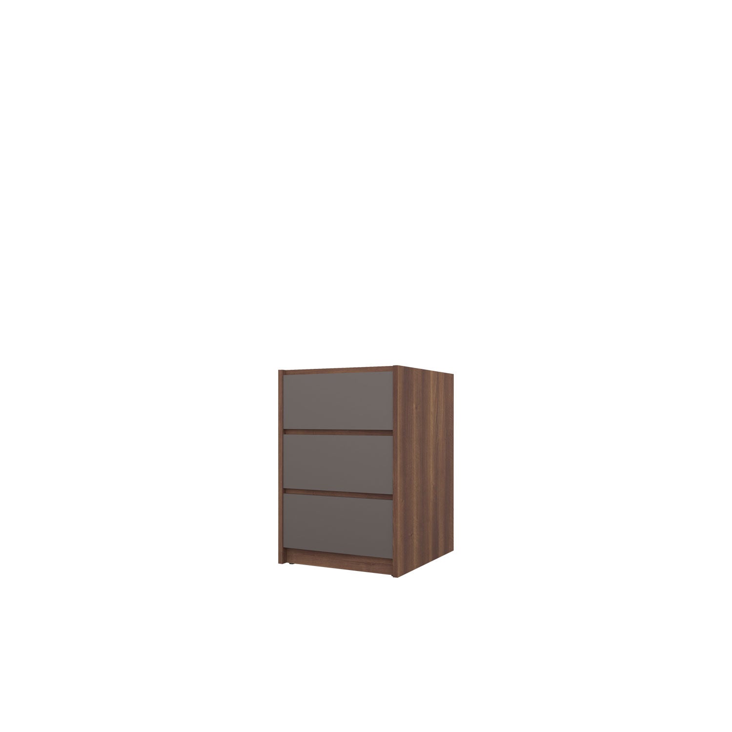 Kara 3 Drawer Desk Base - Walnut/Graphite