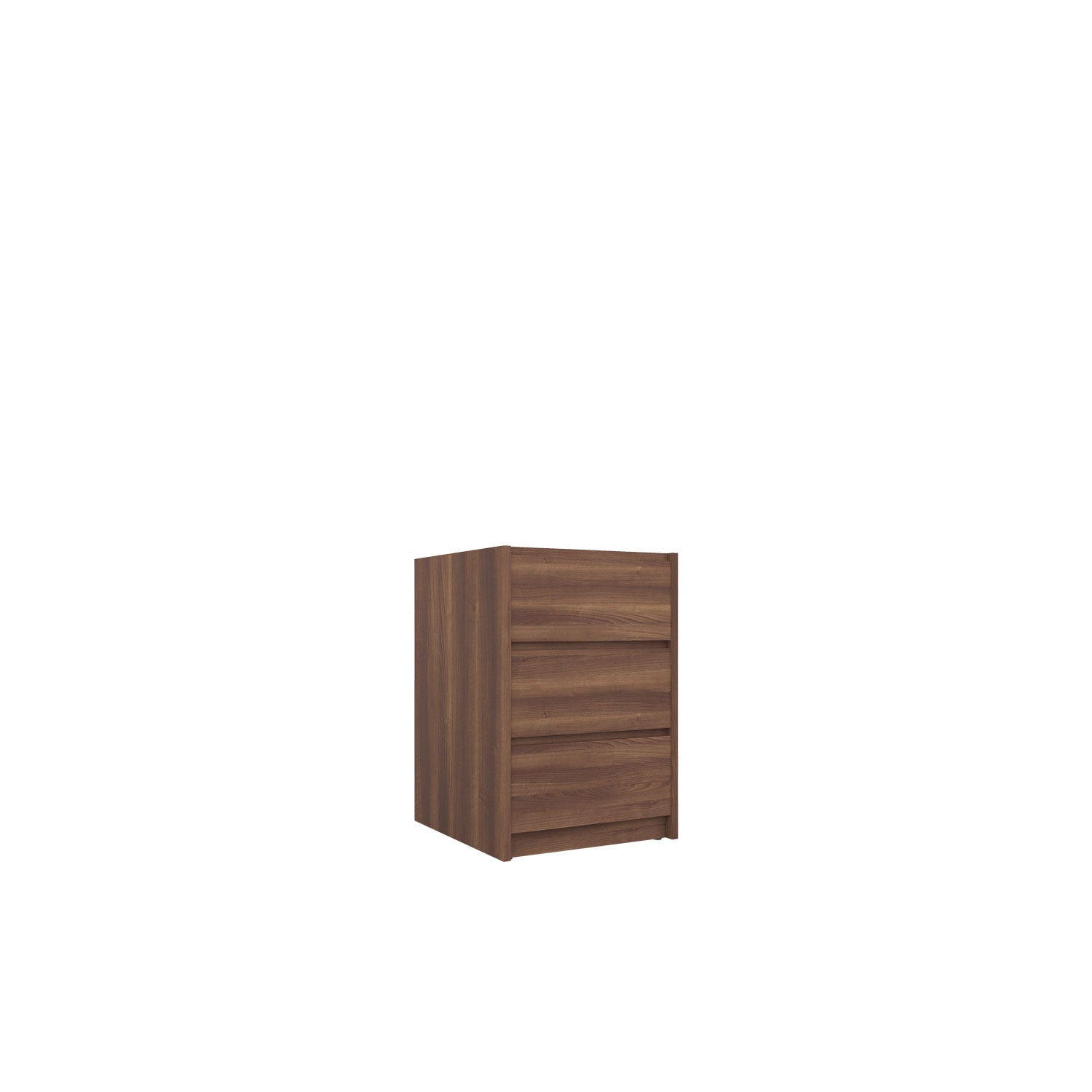Kara 3 Drawer Desk Base - Walnut/Walnut